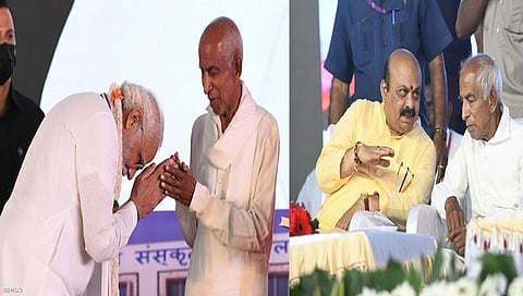 ಸಾಮಾಜಿಕ ಜಾಲತಾಣದಲ್ಲಿ ಸಿದ್ಧೇಶ್ವರ ಶ್ರೀಗಳ ಜೊತೆಗಿರುವ ಫೋಟೋ ಹಂಚಿಕೊಂಡ ಪ್ರಧಾನಿ ಮೋದಿ ಹಾಗೂ ಸಿಎಂ ಬೊಮ್ಮಾಯಿ.