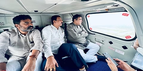 ವೈಮಾನಿಕ ಸಮೀಕ್ಷೆ ನಡೆಸಿದ ನಿತಿನ್ ಗಡ್ಕರಿ