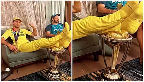 ಟ್ರೋಫಿ ಮೇಲೆ ಕಾಲಿಟ್ಟ ಆಸ್ಟ್ರೇಲಿಯಾ ಆಟಗಾರ