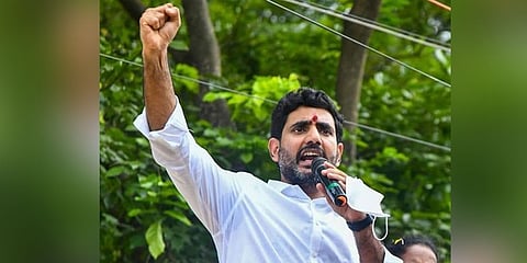 ಪಾದಯಾತ್ರೆಯಲ್ಲಿ ನಾರಾ ಲೋಕೇಶ್