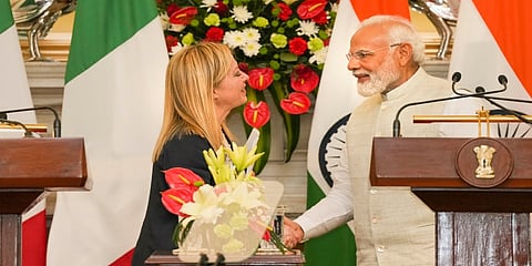 ಇಟಲಿ ಪ್ರಧಾನಿ ಜಾರ್ಜಿಯಾ ಮೆಲೋನಿ - ನರೇಂದ್ರ ಮೋದಿ