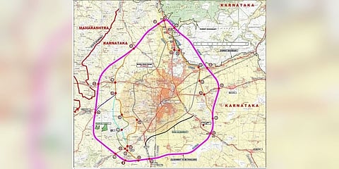 ಬೆಳಗಾವಿ ರಿಂಗ್ ರೋಡ್ ಯೋಜನೆ ನಕ್ಷೆ