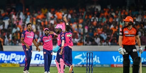 ಸಂಭ್ರಮದಲ್ಲಿ ರಾಜಸ್ಥಾನ ತಂಡದ ಆಟಗಾರರ ಚಿತ್ರ