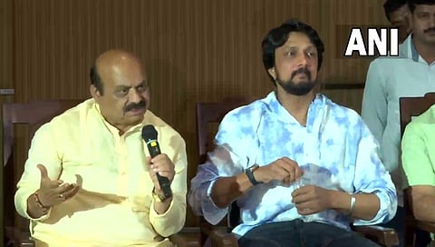 ಸುದ್ದಿಗೋಷ್ಠಿಯಲ್ಲಿ ನಟ ಕಿಚ್ಚ ಸುದೀಪ್ ಹಾಗೂ ಸಿಎಂ ಬೊಮ್ಮಾಯಿ.