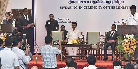 ಸಚಿವರಾಗಿ ಪ್ರಮಾಣ ವಚನ ಸ್ವೀಕರಿಸಿದ ಟಿಆರ್ ಬಿ ರಾಜಾ