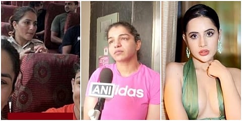 ಕುಸ್ತಿಪಟುಗಳ ನಗುಮುಖದ ಫೋಟೋ, ಸಾಕ್ಷಿ ಮಲ್ಲಿಕ್, ಉರ್ಫಿ ಜಾವೆದ್