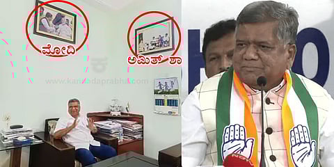 ಜಗದೀಶ್ ಶೆಟ್ಟರ್ ಕಚೇರಿಯಲ್ಲಿ ಮೋದಿ-ಅಮಿತ್ ಶಾ ಫೋಟೋ