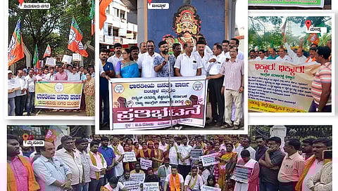 ಸರ್ಕಾರದ ವಿರುದ್ಧ ರಾಜ್ಯದ ವಿವಿಧೆಡೆ ಪ್ರತಿಭಟನೆ ನಡೆಸುತ್ತಿರುವ ಬಿಜೆಪಿ.