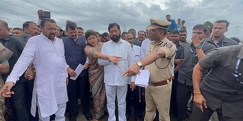 ಅಪಘಾತ ಸ್ಥಳ ಪರಿಶೀಲಿಸಿದ ಸಿಎಂ ಶಿಂಧೆ