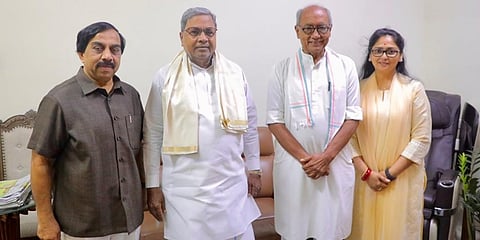 ಸಿಎಂ ಸಿದ್ದರಾಮಯ್ಯ ಭೇಟಿಯಾದ ದಿಗ್ವಿಜಯ್ ಸಿಂಗ್ ದಂಪತಿ