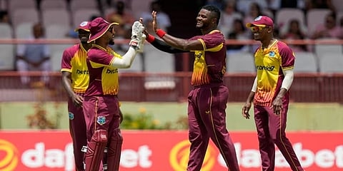 ವೆಸ್ಟ್ ಇಂಡೀಸ್ ಆಟಗಾರರ ಸಂಭ್ರಮ