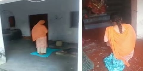 ದೇವಾಲಯದಲ್ಲಿ ನಮಾಜ್ ಮಾಡಿದ ತಾಯಿ ಮಗಳು