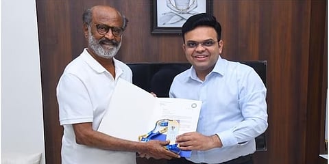 ಜಯ್ ಶಾ ಅವರಿಂದ ಗೋಲ್ಡನ್ ಟಿಕೆಟ್ ಪಡೆದ ರಜನಿಕಾಂತ್