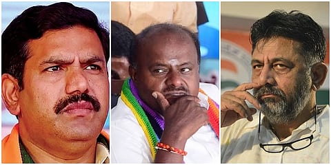 ಬಿಜೆಪಿ ರಾಜ್ಯಾಧ್ಯಕ್ಷ ಬಿವೈ ವಿಜಯೇಂದ್ರ, ಹೆಚ್ ಡಿ ಕುಮಾರಸ್ವಾಮಿ, ಕೆಪಿಸಿಸಿ ಅಧ್ಯಕ್ಷ ಡಿ.ಕೆ ಶಿವಕುಮಾರ್