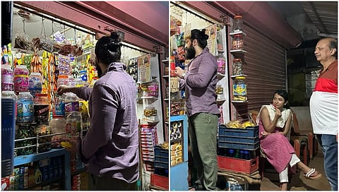 ಕಿರಾಣಿ ಅಂಗಡಿ ಮುಂದೆ ರಾಕಿಂಗ್ ಸ್ಟಾರ್ ಯಶ್ ದಂಪತಿ 