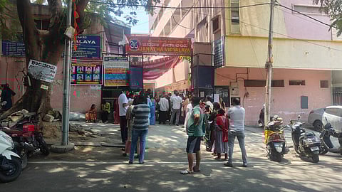 Voting in Janatha Vidyalaya Schools in Chamarajpet