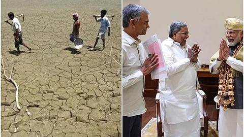 ಬರ ಪರಿಹಾರಕ್ಕೆ ಹಣ ಬಿಡುಗಡೆ ಮಾಡುವಂತೆ ಕಳೆದ ವರ್ಷ ಪ್ರಧಾನ ಮಂತ್ರಿಗಳನ್ನು ಭೇಟಿ ಮಾಡಿ ಕೋರಿದ್ದ ಸಿಎಂ ಸಿದ್ದರಾಮಯ್ಯ ಮತ್ತು ಕಂದಾಯ ಸಚಿವ ಕೃಷ್ಣ ಭೈರೇಗೌಡ 