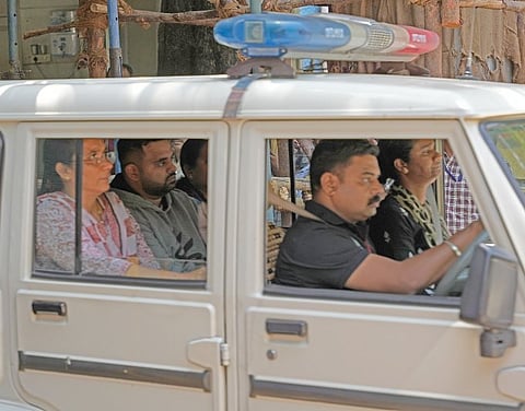 Prajwal Revanna being taken from SIT office to Bowring and Lady Curzon Hospital for medical tests in Bengaluru