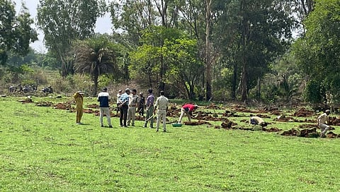 Forest dept on Thursday reclaimed 5acres of forestland from encroachers. DCF Ravindra Kumar says, Civil Court had passed order in department's flavour 3 yrs ago,