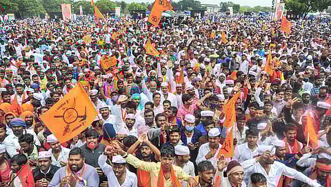 File Image of Members of Panchamasali (Lingayat) community during a Panchamasali convention- use for representational purposes. PTI