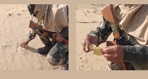 BSF jawan roasting papad