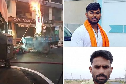 ಟ್ರ್ಯಾಕ್ಟರ್​‌ಗೆ ಬೆಂಕಿ; ಹರಿಬಾಬು ಮತ್ತು ರಂಗನಾಥ 