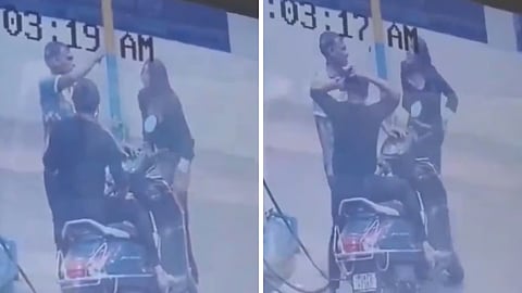 Woman Gets Off Scooter and Strips In Front Of Petrol Pump Staffer