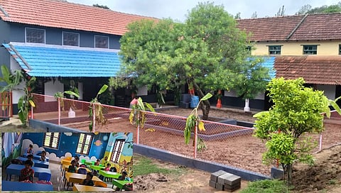 An exterior view of the campus of Nerugalale Government School in Kodagu.