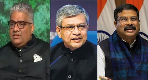 Bhupender Yadav, Ashwini Vaishnaw, Dharmendra Pradhan