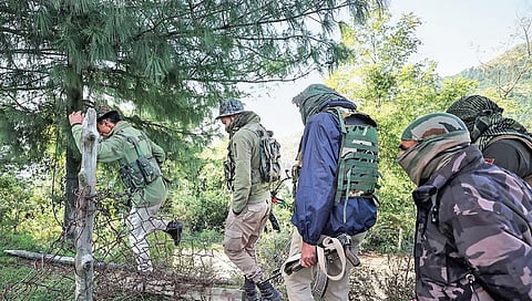 Army troops continued their operation against militants hiding in the dense forests of Poonch district in Jammu and Kashmir.