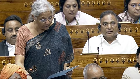 Finance Minister Nirmala Sitharaman during Lok Sabha monsoon session