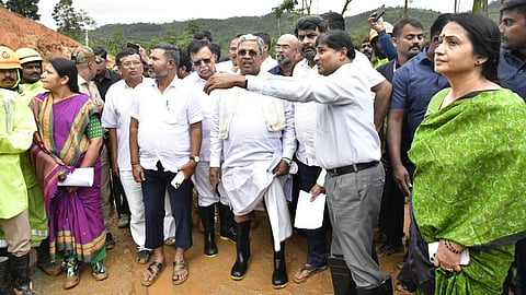 CM Siddaramaiah in Shiradighat Landslide Area