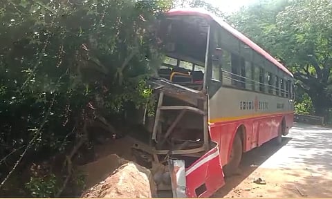 KSRTC bus Driver Averts Major mishap in Tirupati