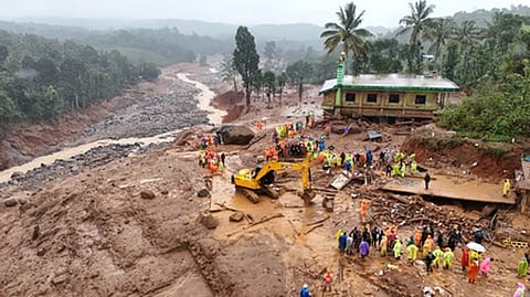 The landslide hit areas of Chooralmala in Wayanad
