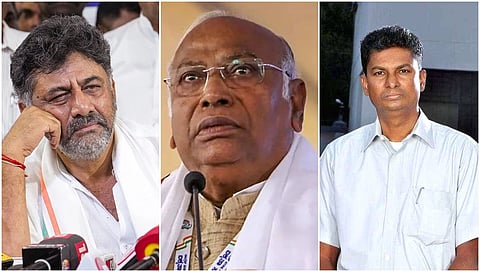 ಡಿ.ಕೆ ಶಿವಕುಮಾರ್, ಮಲ್ಲಿಕಾರ್ಜುನ ಖರ್ಗೆ ಮತ್ತು ಸತೀಶ್ ಜಾರಕಿಹೊಳಿ