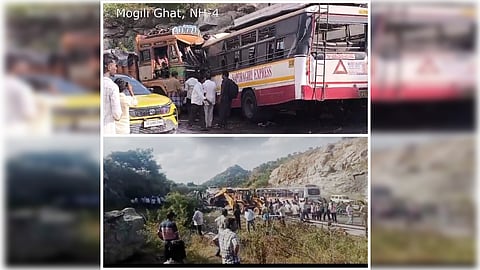 Video: ಆಂಧ್ರ ಪ್ರದೇಶದಲ್ಲಿ ಭೀಕರ ಅಪಘಾತ; ಸರ್ಕಾರಿ ಬಸ್ ಗೆ ಲಾರಿ ಢಿಕ್ಕಿ, 8 ಸಾವು!