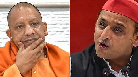 Uttar Pradesh CM Yogi Adityanath (L) and Samajwadi Party president Akhilesh Yadav
