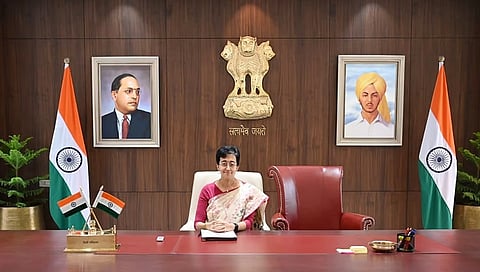 Newly appointed Chief Minister of Delhi, Atishi, take charge of her duties at Delhi Secretariat in New Delhi on September 23.