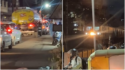 ರೈಲು ನಿಂತಿರುವುದು.