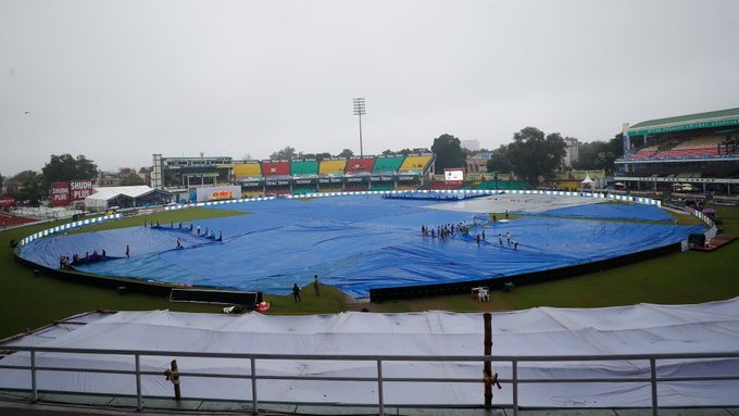 play on day two has been abandoned without a ball bowled