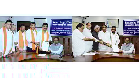 ಬಿಜೆಪಿ-ಕಾಂಗ್ರೆಸ್ ಅಭ್ಯರ್ಥಿಗಳಿಂದ ನಾಮಪತ್ರ ಸಲ್ಲಿಕೆ