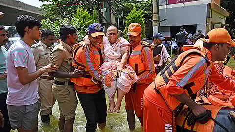 NDRF team in rescue operation 
