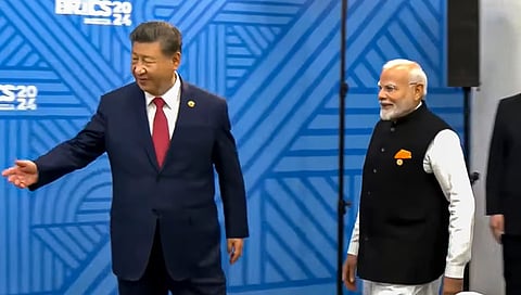 Prime Minister Narendra Modi during a bilateral meeting with Chinese President Xi Jinping on the sidelines of the BRICS Summit, in Kazan, Wednesday, Oct. 23, 2024.