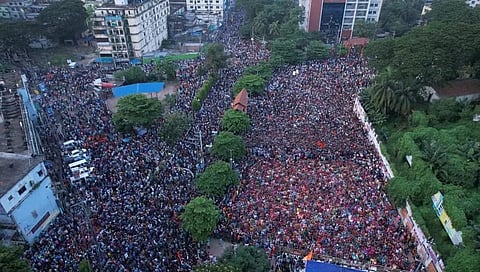 The Sanatan Jagran Manch organised Protest