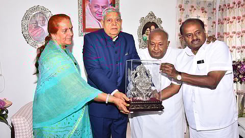 Vice President Jagdeep Dhankhar meets former PM HD Deve Gowda
