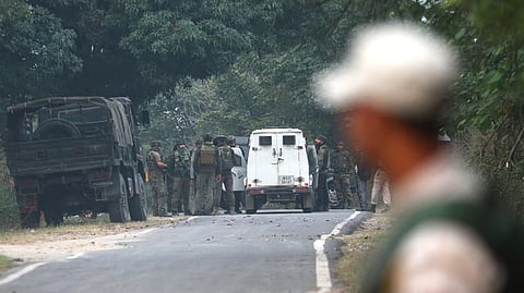 Jawans near the Encounter place