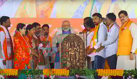 Prime Minister Narendra Modi during a public meeting ahead of Jharkhand Assembly elections, in Bokaro district, Jharkhand, Sunday, Nov. 10, 2024.