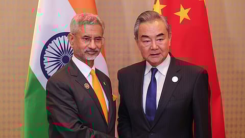 External Affairs Minister S Jaishankar meets with his Chinese counterpart Wang Yi on the sidelines of the G20 Summit in Rio de Janeiro, Brazil.