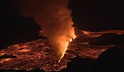 Iceland Volcano Erupts