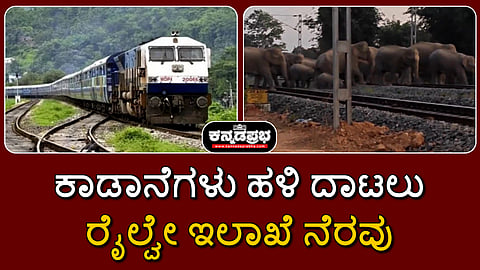 Watch | ಕಾಡಾನೆಗಳು ಹಳಿ ದಾಟಲು ರೈಲ್ವೇ ಇಲಾಖೆ ನೆರವು; ಸಿಬ್ಬಂದಿ ಕಾರ್ಯವೈಖರಿಗೆ ಶ್ಲಾಘನೆ